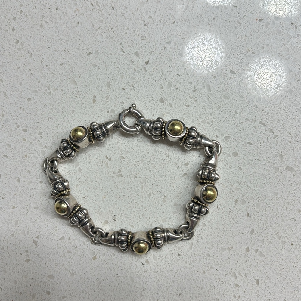Lagos 18 k gold and sterling silver bracelet - Picture 4 of 5